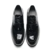 Black Patent Leather Wingtip Oxfords with Thick Sole
