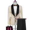 Classic Wedding Suit Set with Blazer, Waistcoat, and Trousers