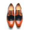 Wingtip Lace Up Dress Shoes Color Block Oxford
