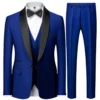 Black Autumn Wedding Party Three Piece Suit Set