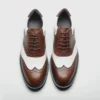 Leather Oxford Dress Shoes with Wingtip Brogue Design