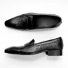Leather Business Loafers with Pointed Toe