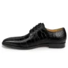 Luxury Leather Derby Shoes with Crocodile Pattern