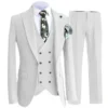 Three Piece Suit Set with Vest and Pants for Casual Business and Weddings