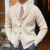 Fall lapel sweater cardigan with pockets