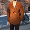 Italian corduroy double breasted blazer jacket