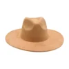 Round Flat Brim Suede Cowboy Hat