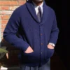 Fall lapel sweater cardigan with pockets
