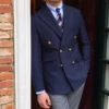 Double breasted slim fit blazer jacket