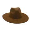 Round Suede Flat Brim Cowboy Hat
