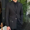 Black blazer for men - versatile suit coat for weddings and parties