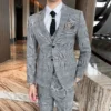 Houndstooth plaid formal suit for weddings