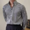 Striped mock neck long sleeve shirt