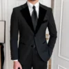 Slim fit velvet suit for wedding and banquet