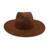 Round Flat Brim Suede Cowboy Hat