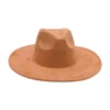Round Flat Brim Suede Cowboy Hat